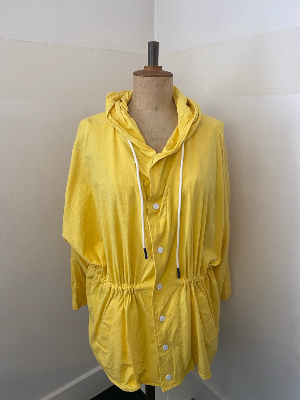 Katie Sturino x Stitch Fix Yellow Hooded Utility Jacket Size Large